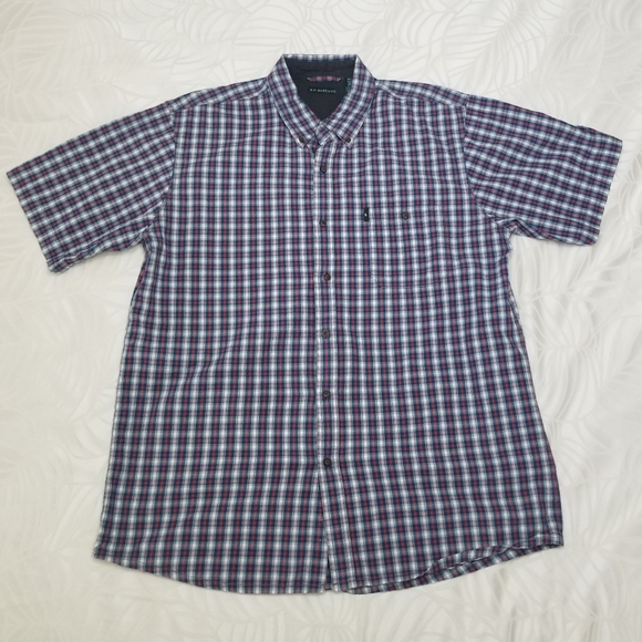 G.H. Bass & Co. Mens Button Down Shirt Size XL Blue and Red - Picture 1 of 6